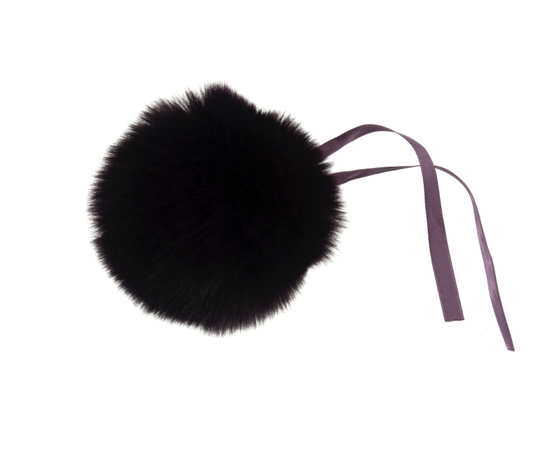 Pom Pom Faux Fur Purple