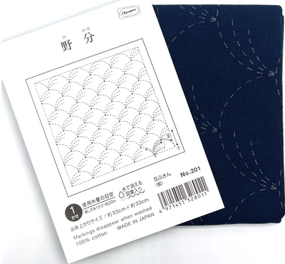 Nowaki (Wind-Blown Grass) Sampler on Indigo Fabric