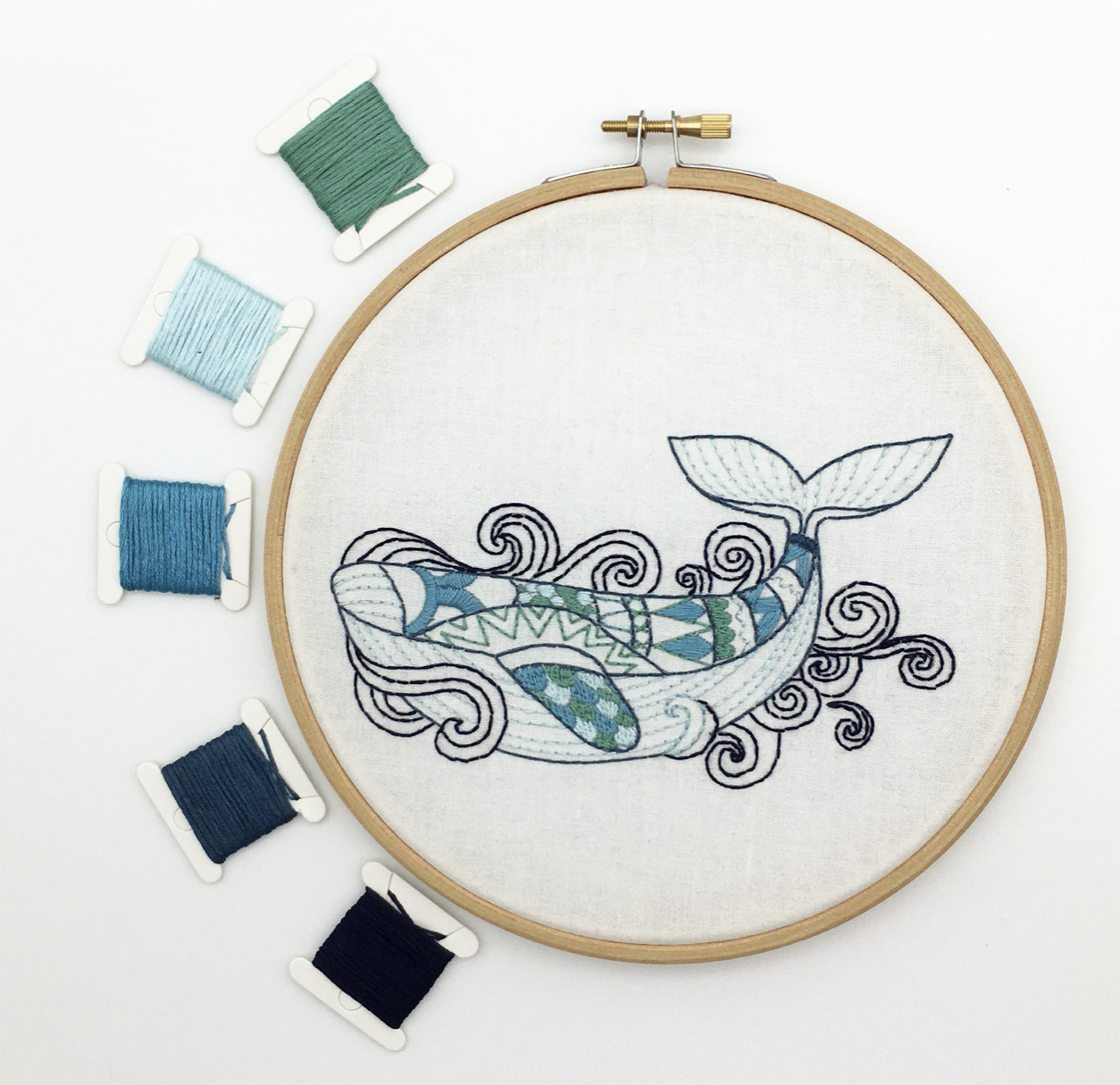 Cinnamon Stitching Embroidery Kit - Whale