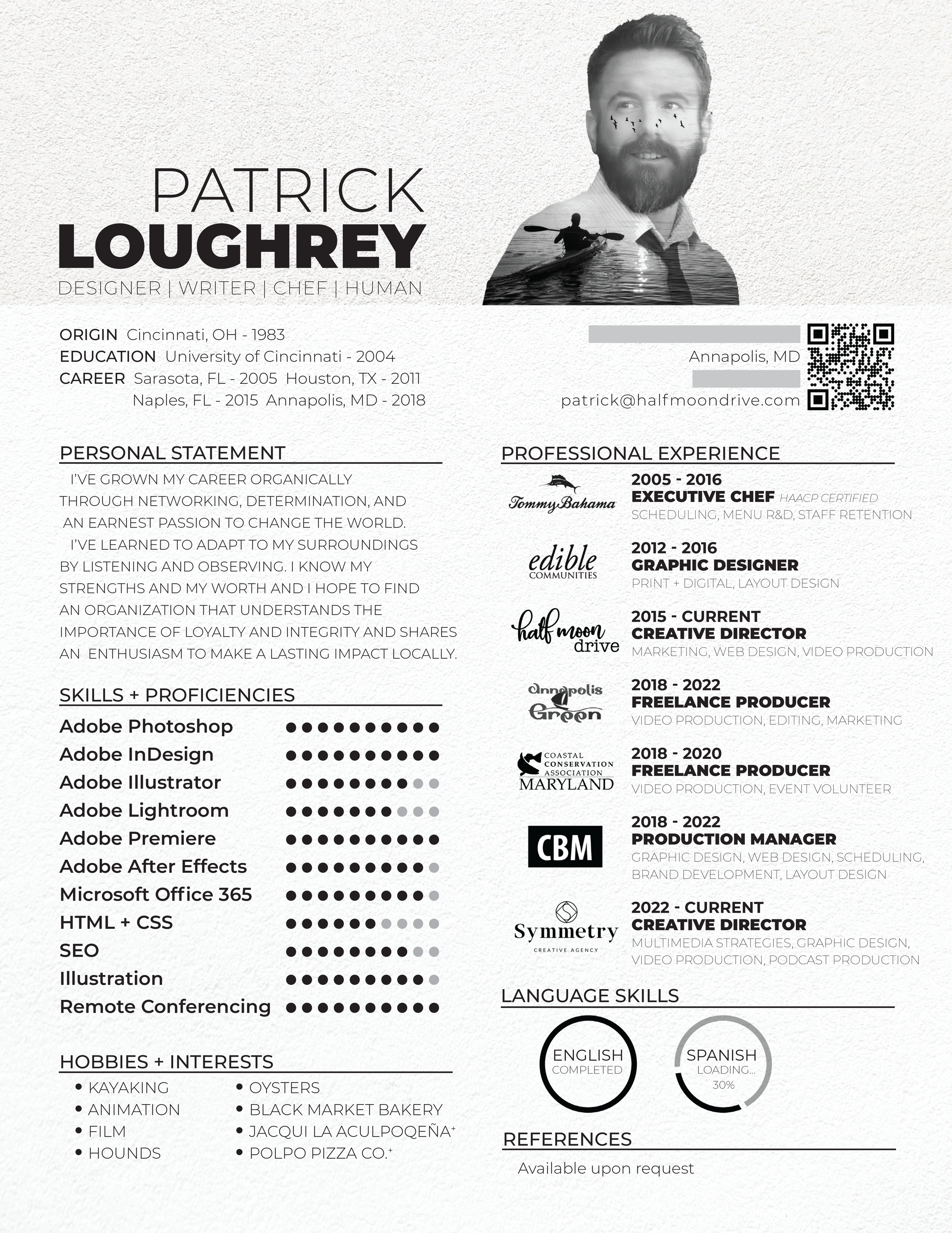 Patrick Loughrey, professional résumé, 2026