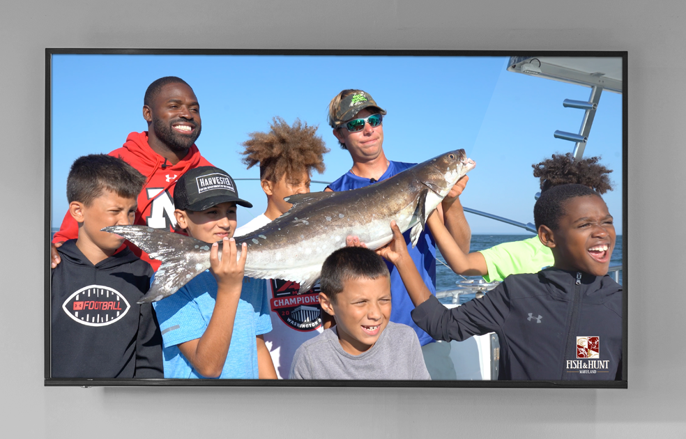 Half Moon Drive Fish and Hunt Maryland with Torrey Smith chasing cobia on the Chesapeake Bay filming outdoor video production