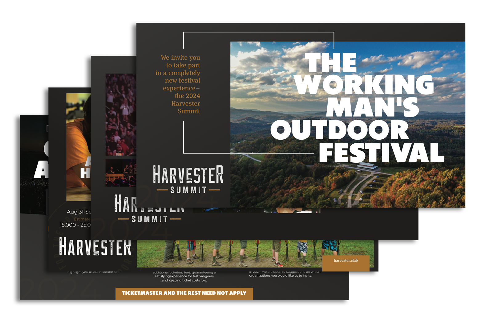 Harvester large scale outdoor event video production and graphic design by Half Moon Drive