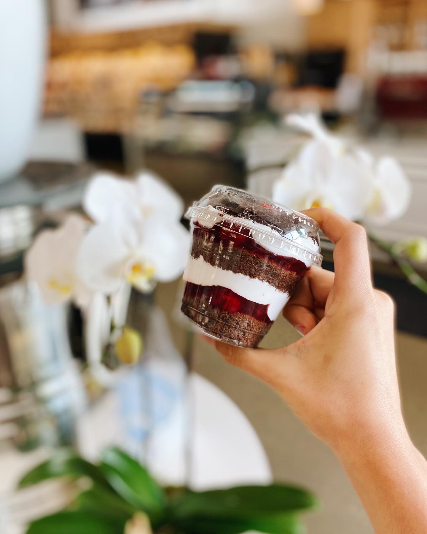 Black Forest cup special! This beautiful creation made by our pastry department is a delicious, creamy dessert everyone loves. Layers of deliciousness ready for you in our grab and go section 🥰 #linasmarket #blackforestcake #blackforest #yycfood #yy