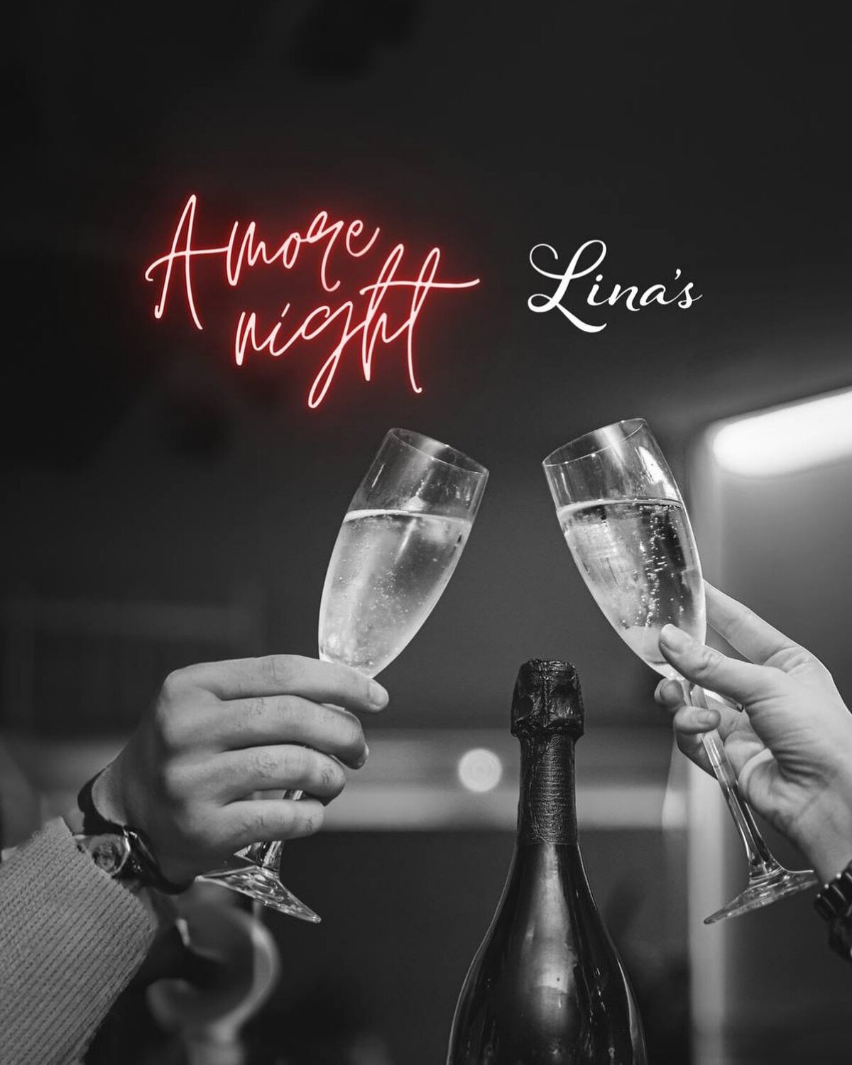 Experience the enchantment of Amore Night for Singles&hearts;️

Embrace a night filled with romance and possibility. As the DJ sets an enchanting ambiance, savour a complimentary glass of prosecco and indulge in a selection of gourmet appetizers 🍸. 