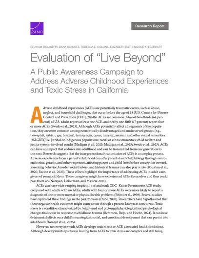 Evaluation of “Live Beyond”: A Public Awareness Campaign to Address Adverse Childhood Experiences and Toxic Stress in California