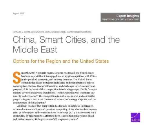 China, Smart Cities, and the Middle East: Options for the Region and the United States
