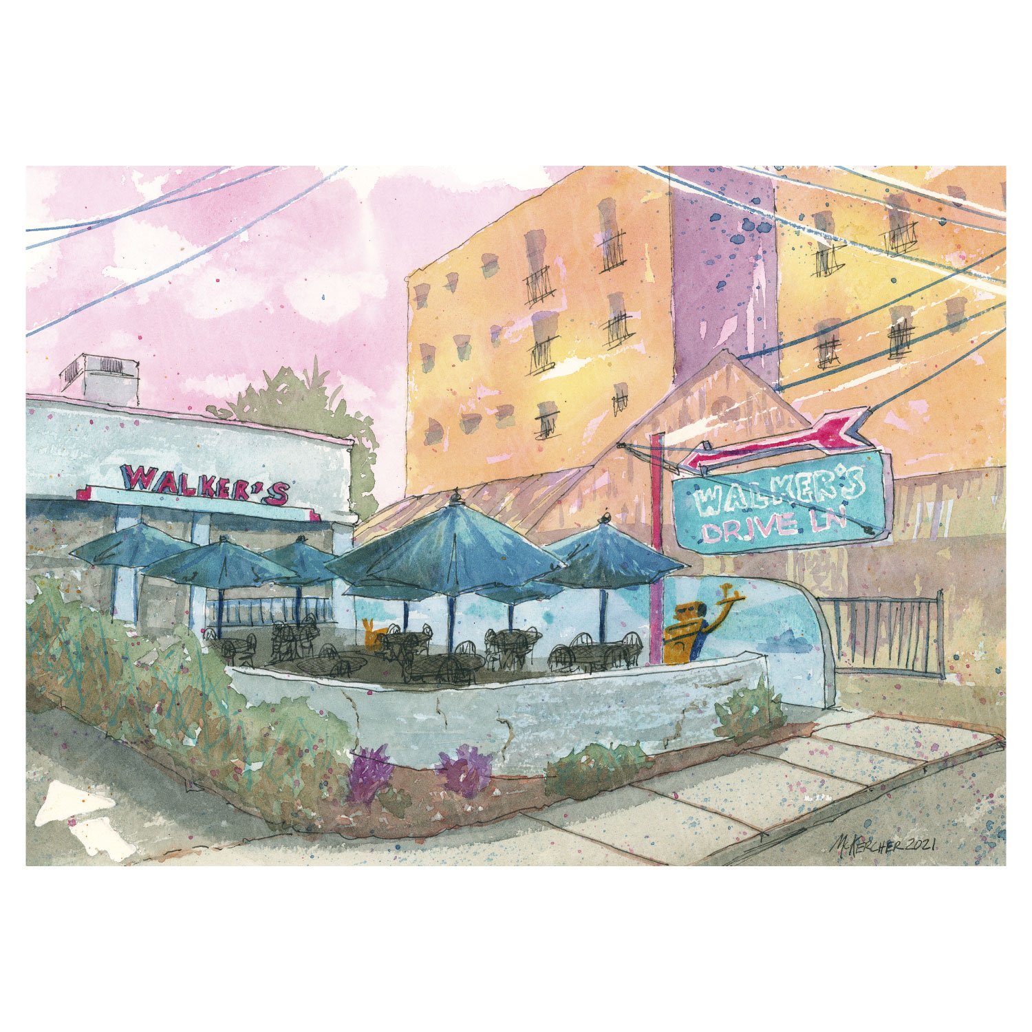 Walker's Drive In 11"x14" Print