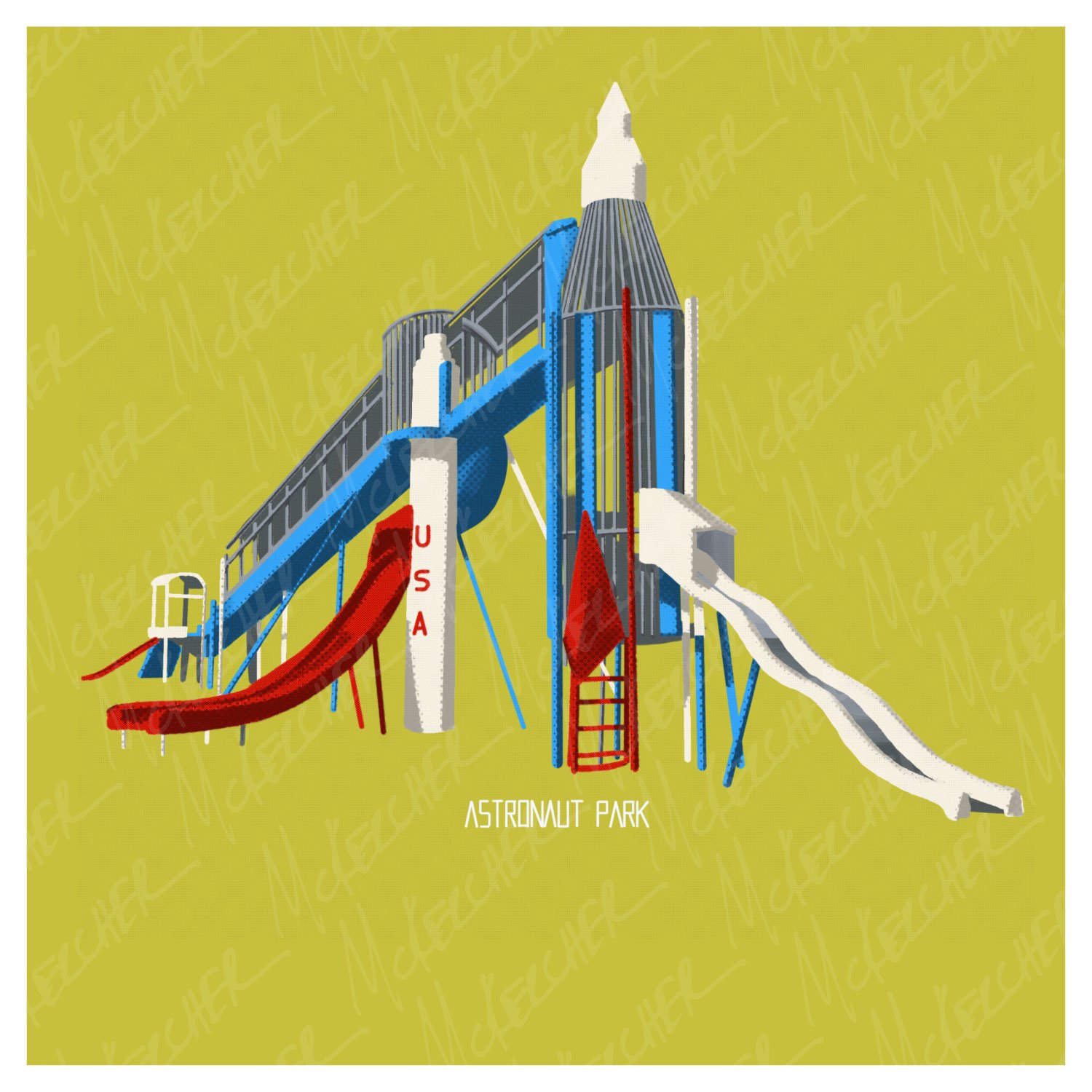 Astronaut Park 12"x12" Print
