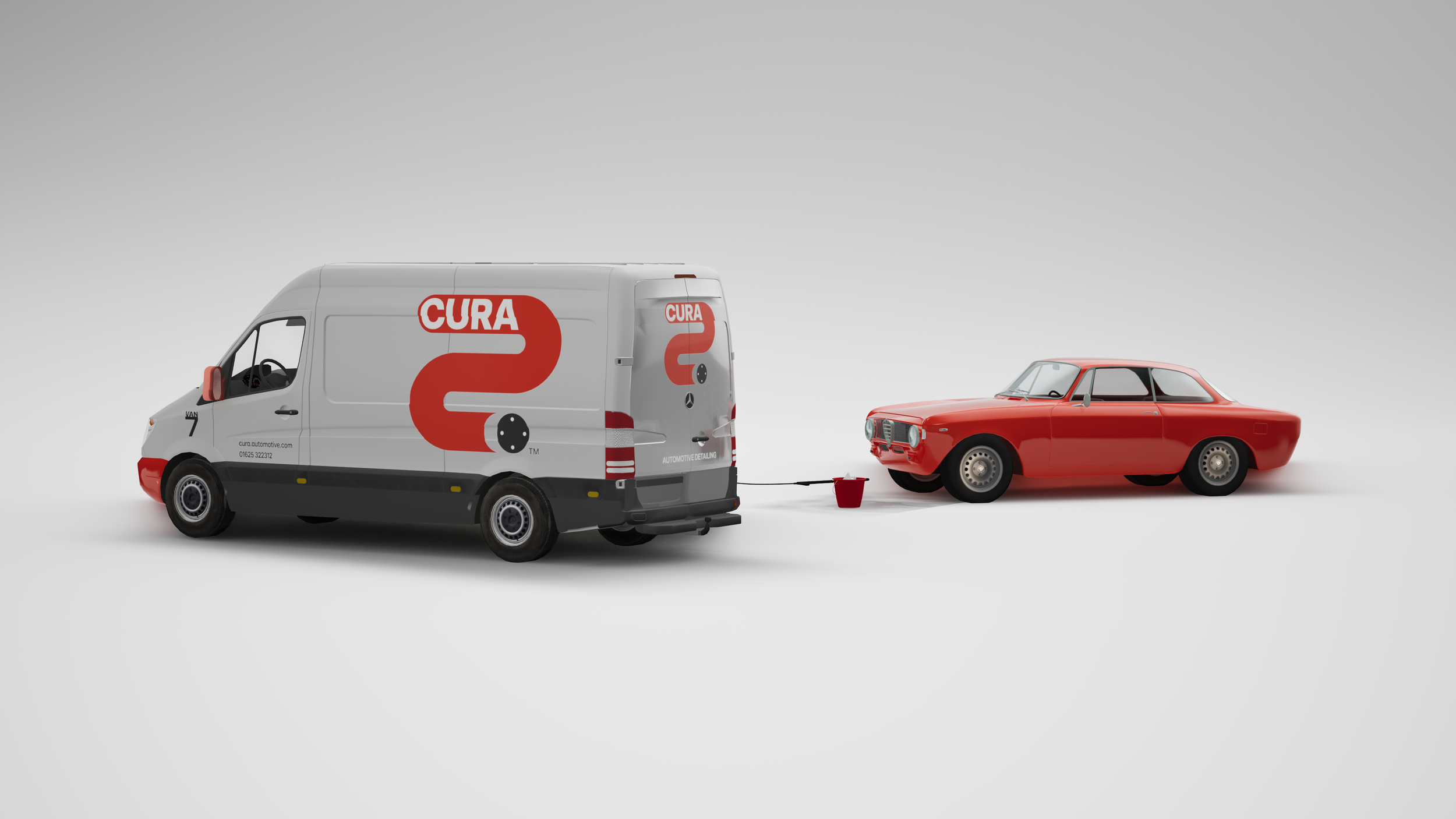 CURA automotive, car detailing subscription. Design by award winning Architecture & Design agency REAFE STUDIO, Lewes near Brighton & London.