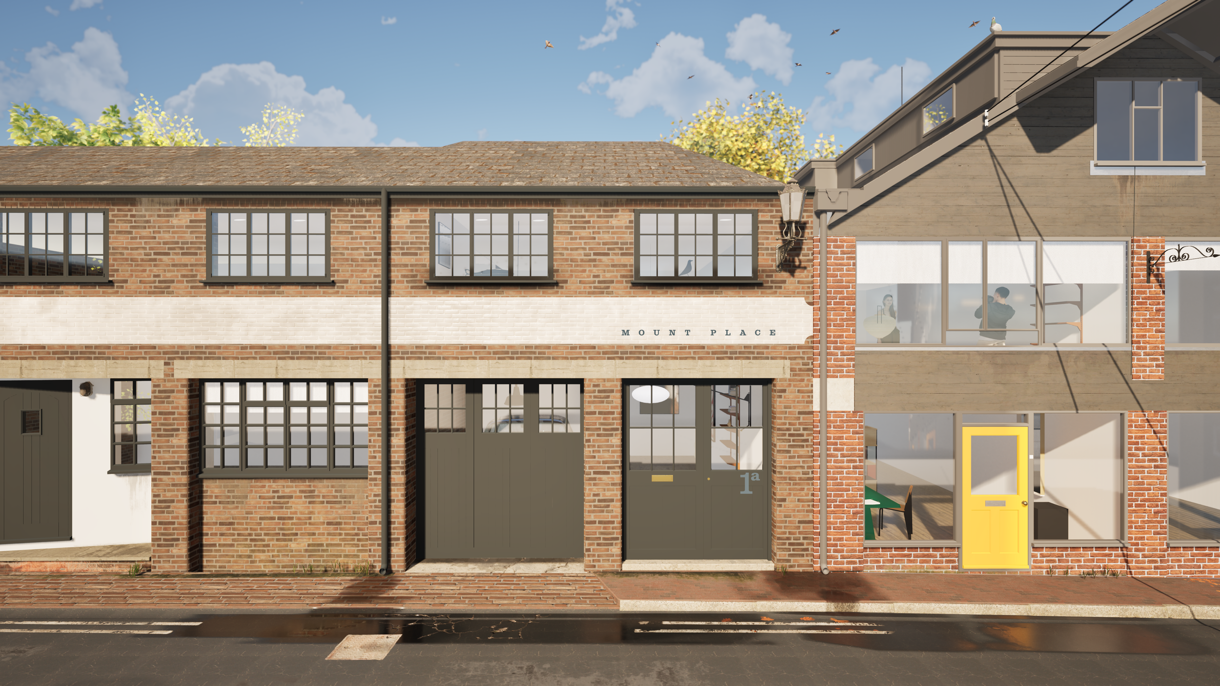 “Bespoke timber and glass partition designed by REAFE STUDIO to showcase the owner’s Alfa Romeo within the remodelled interior at No.1A Mount Place.”