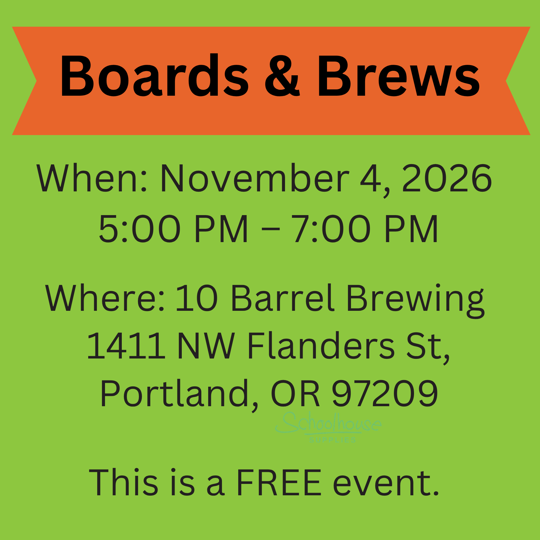 Boards &amp; Brews is Nov 4, 2026