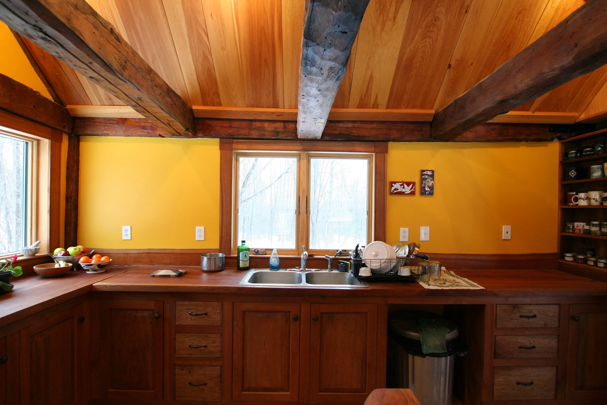remodeled NH farmhouse kitchen with local lumber