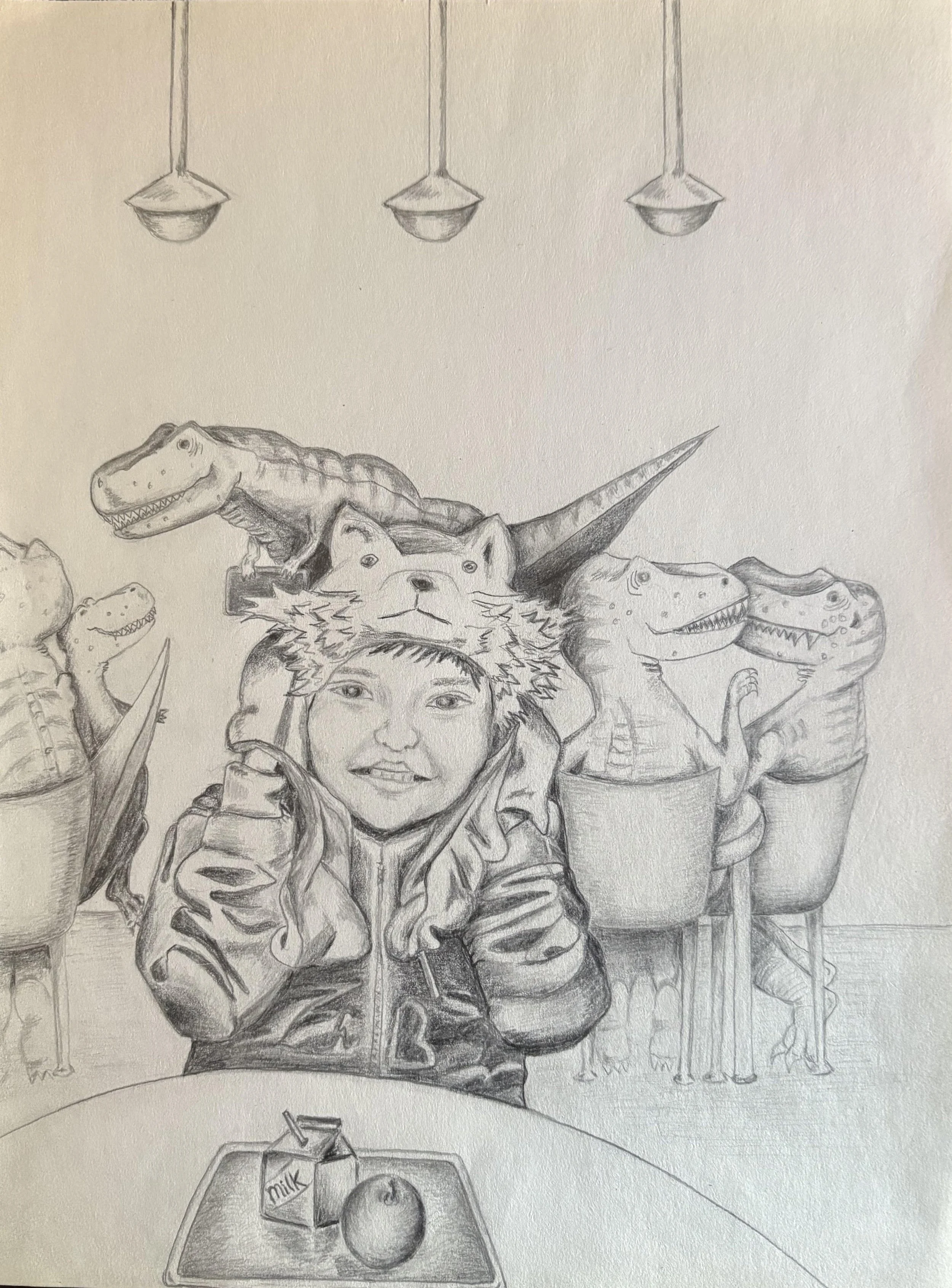 Sam Lee always wore a grey-and-white wolf hat with flaps.