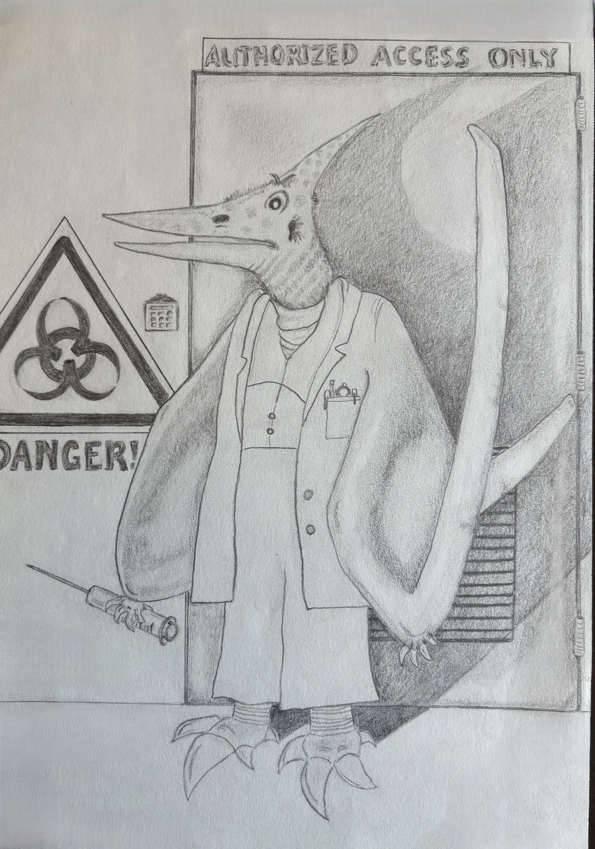 Chasing Monty from the lab, Silas Crooker reminded me of a pterosaur.