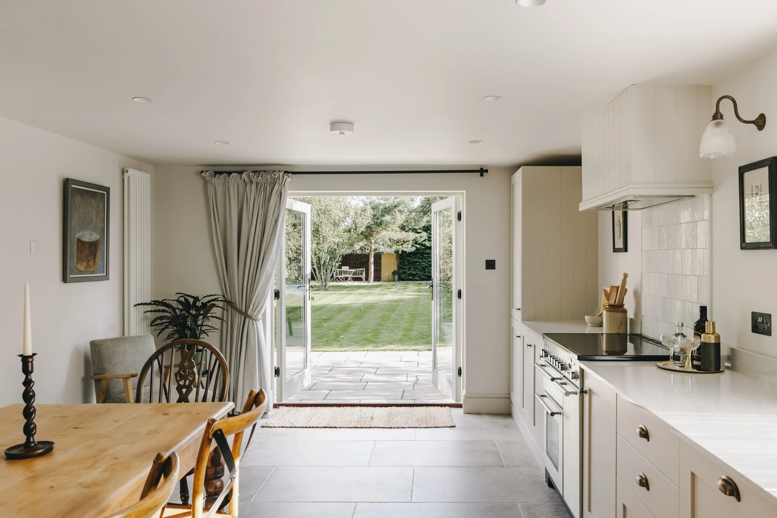 TheWorkersCottage_Norfolk_Kitchen/Diner, looking to garden, open double doors
