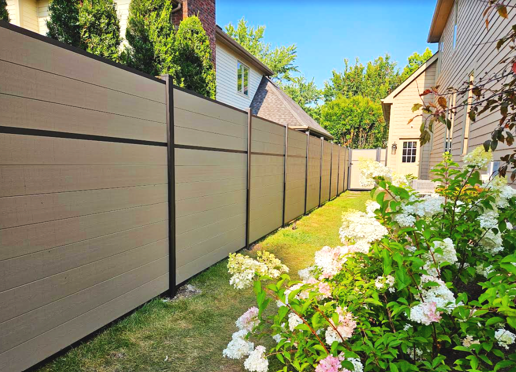 Modern composite privacy fence in Westmont, IL