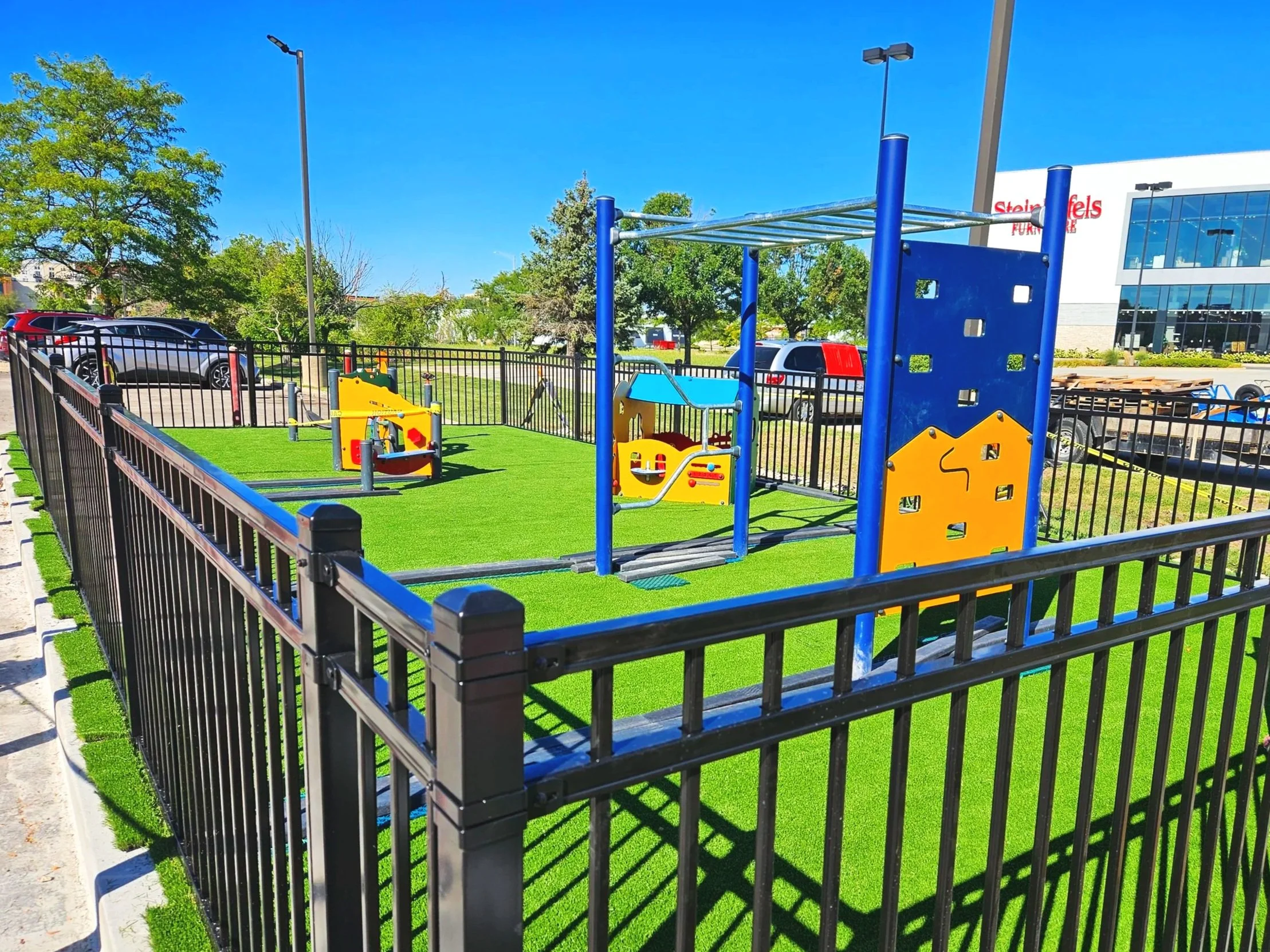 Dupage PADS playground, commercial steel fence in Downers Grove, IL