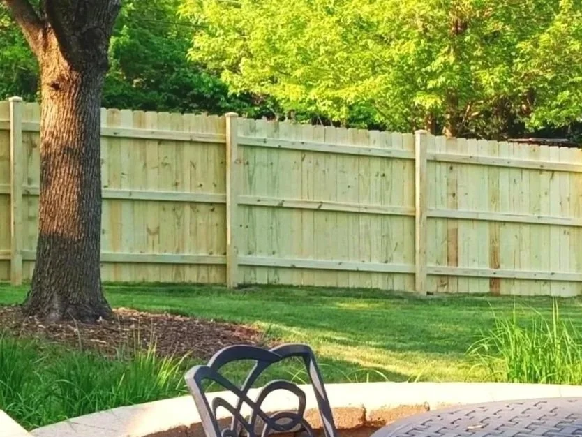 Treated pine privacy fence in Lisle, IL