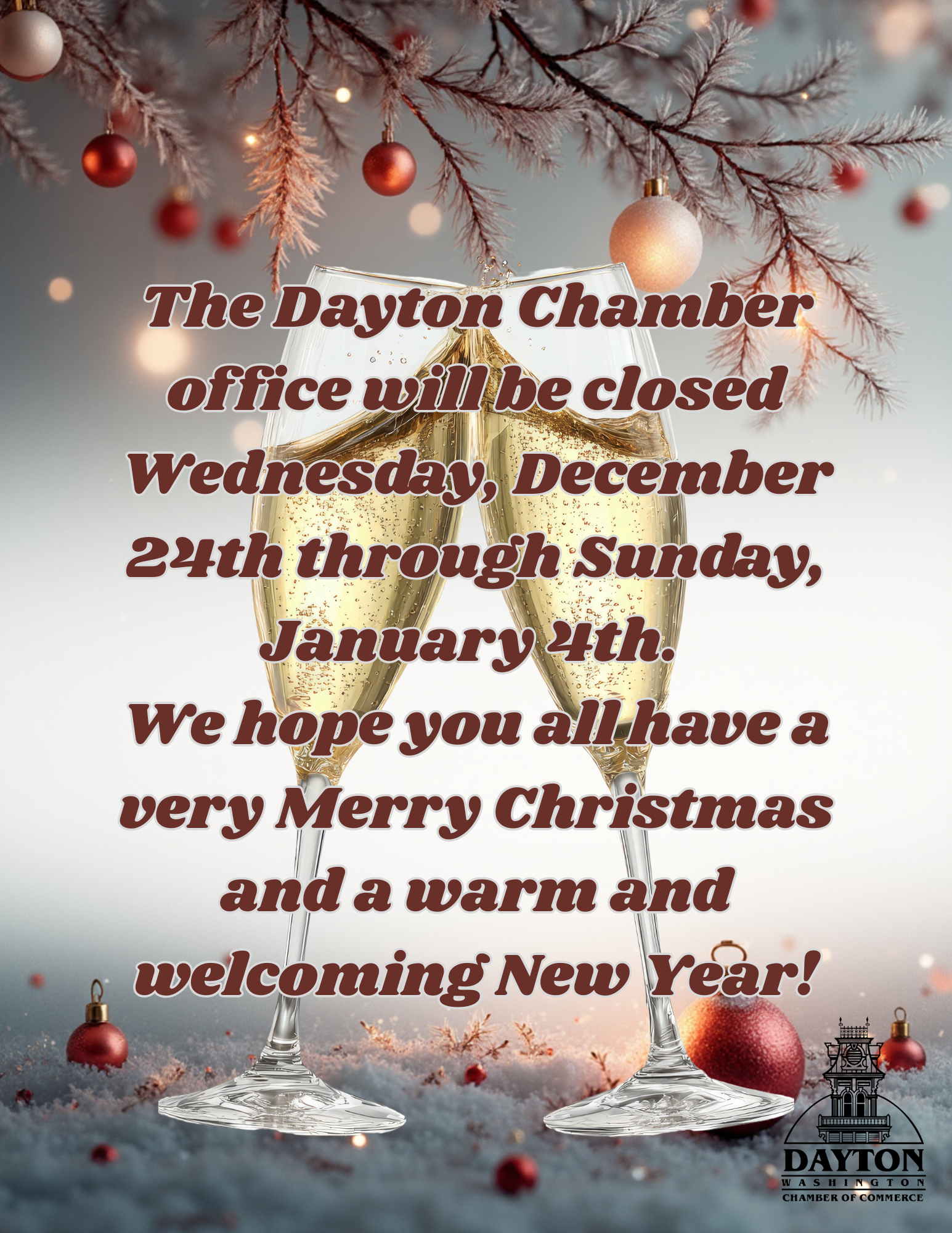 Chamber office closed