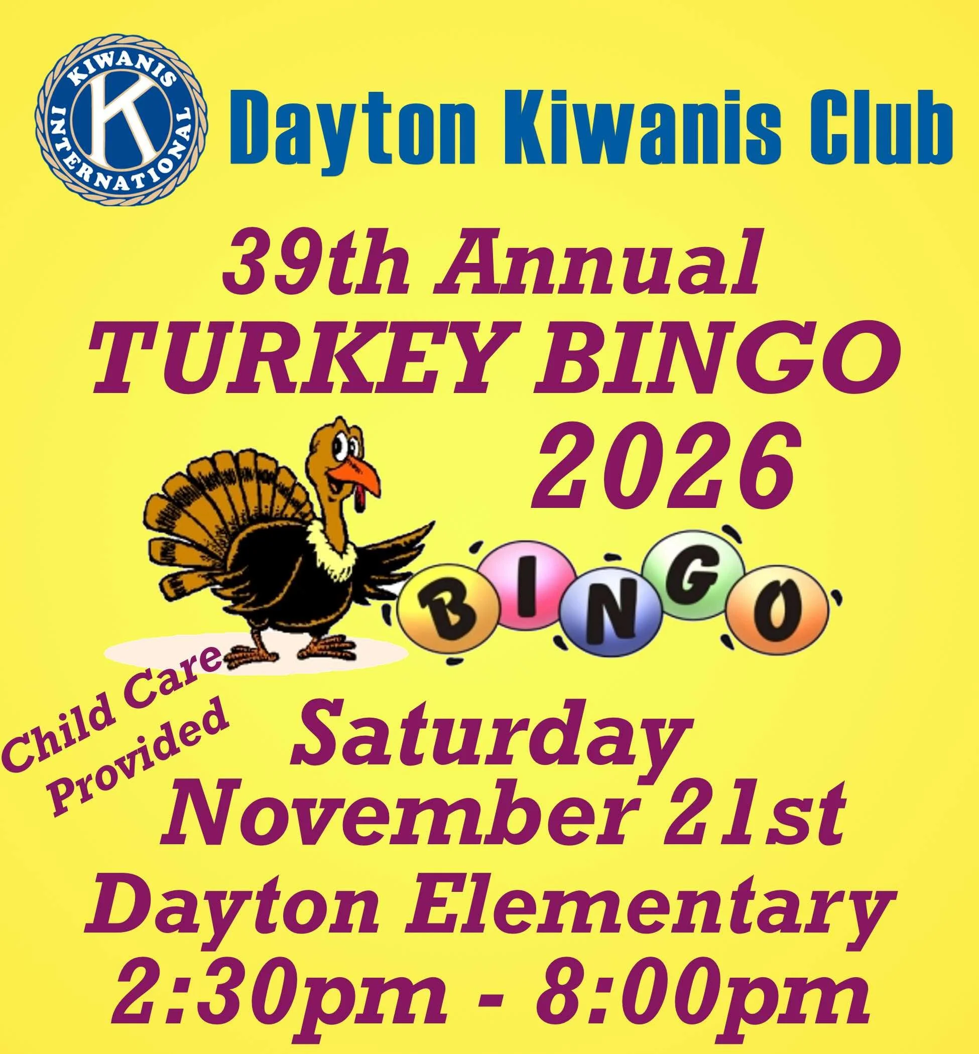 Dayton Kiwanis 39th Annual Turkey Bingo