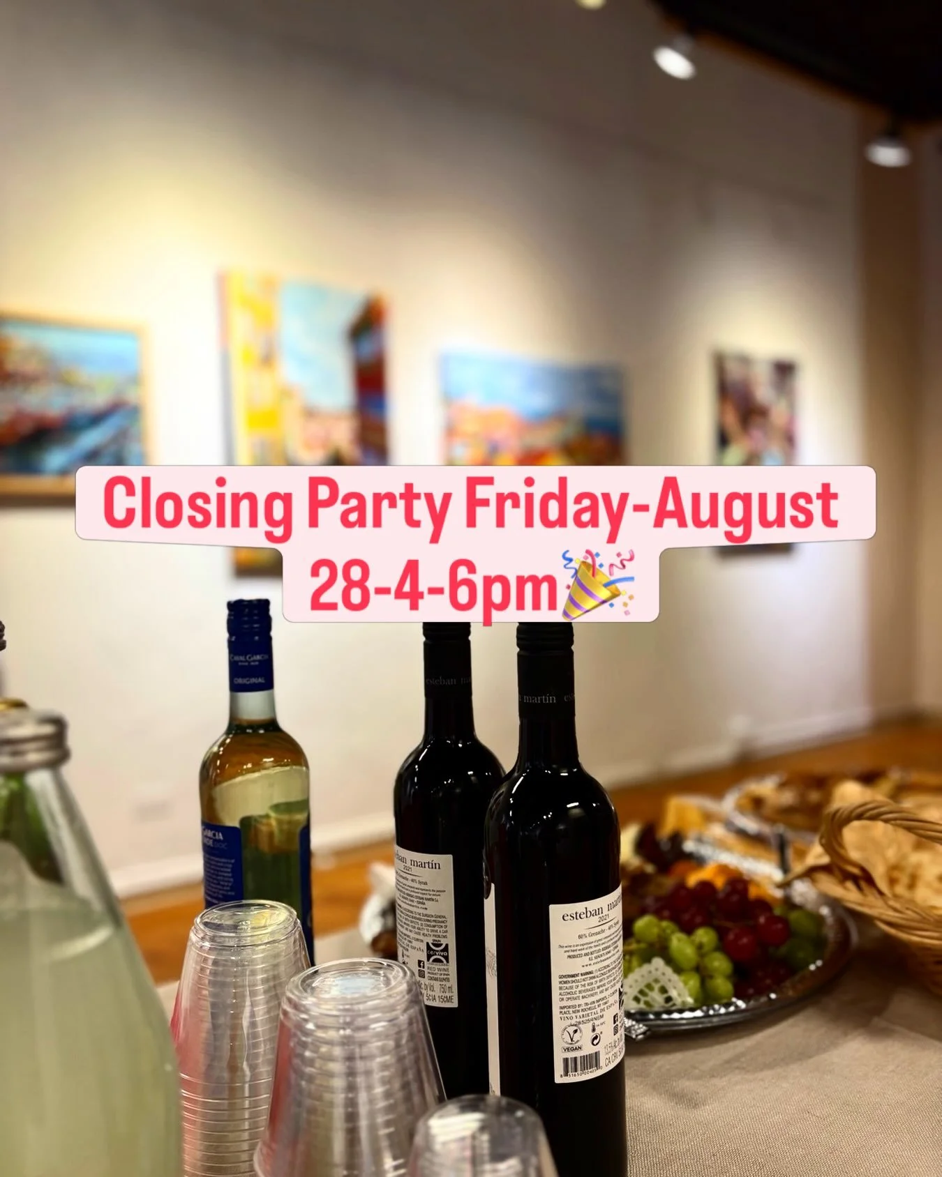 Join me at Grove Gallery Evanston, tomorrow anytime from 1-6pm

4-6pm 🍷🧀 Wine &amp; Cheese Closing Party🥳