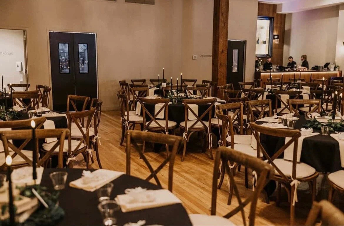 photo of chairs and table setting at an indoor wedding in spokane washington