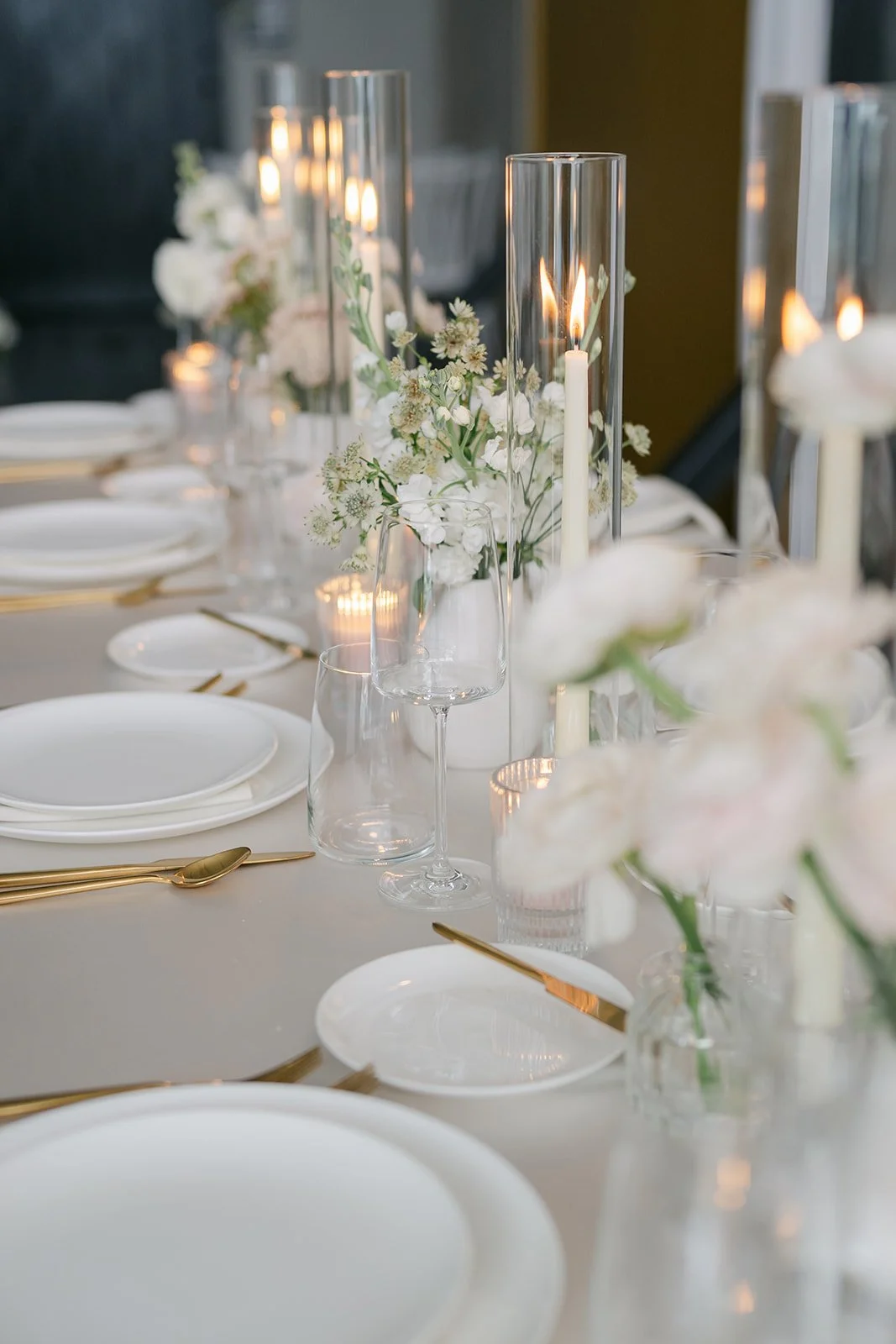 Tablescape decorated by a wedding coordinator making sure all the details are perfect.