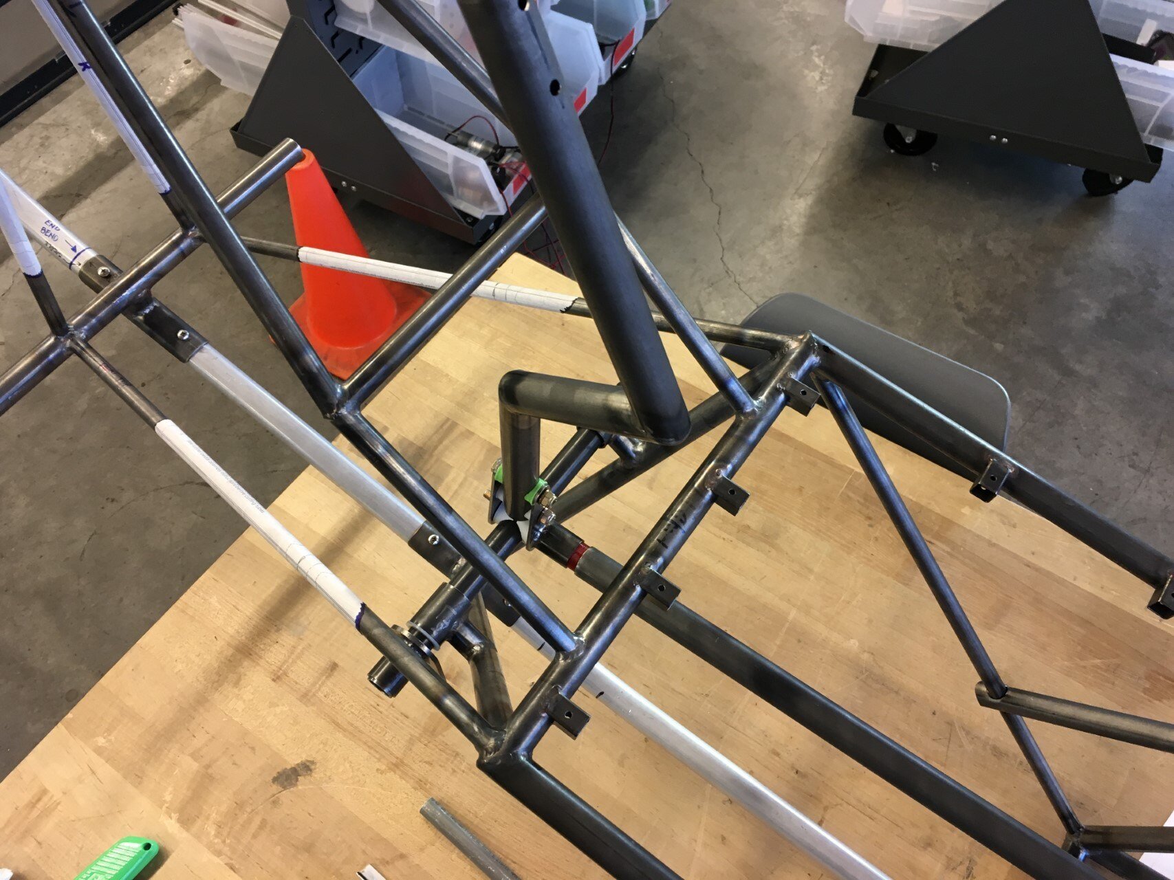   Another view of the control stick mechanism.  
