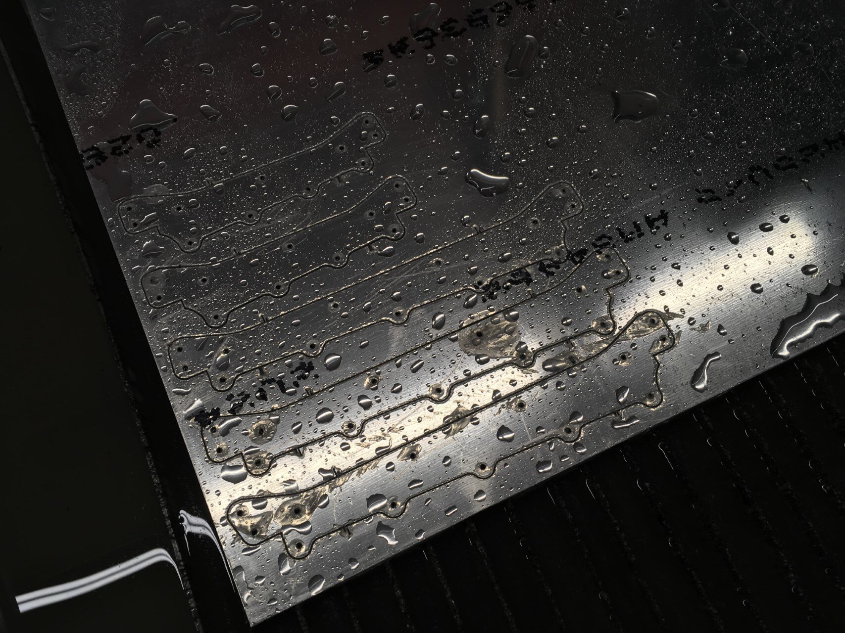   Some of the rib halves were missing from our order so instead of waiting for the replacements to ship, we decided to cut our own on the water jet. They were cut from .025" 2024 aluminum sheet.  