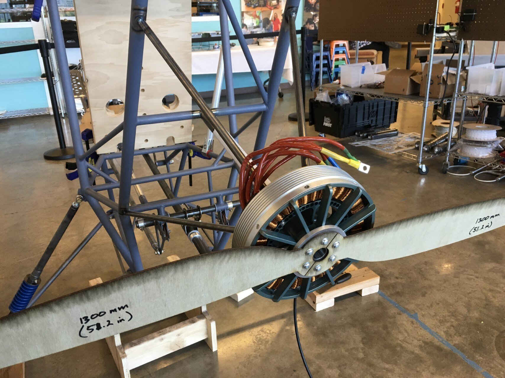  The motor is fitted with a prototype prop for a fit check.  