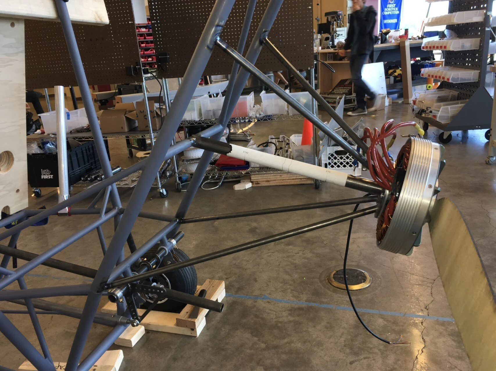   Side view of the installation.  