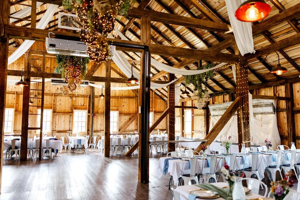 Beautifully decorated vintage inspired barn wedding venue