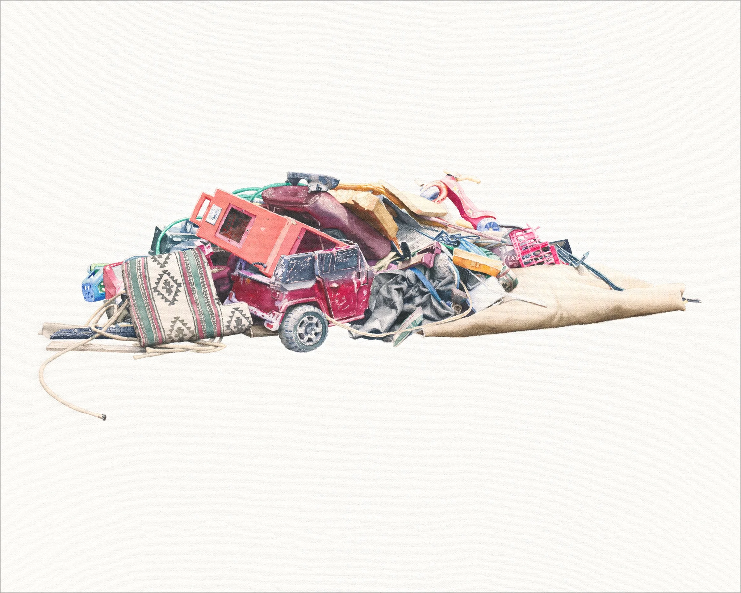 Discard Pile 74, 2020   20" x 16", acrylic on canvas unframed, raw canvas sides $2000