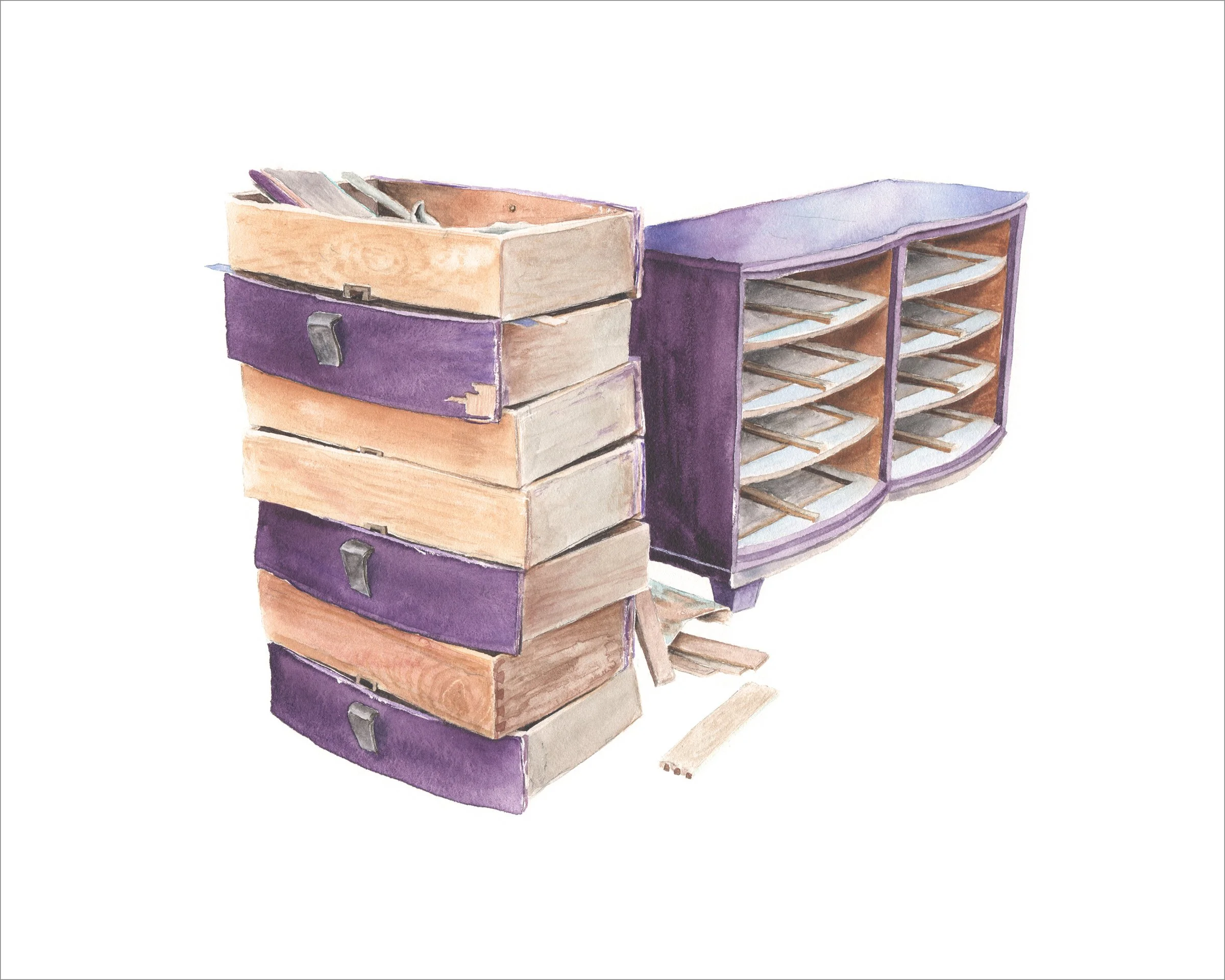 Discard Pile 36, 2014   10" x 8", acrylic on watercolor board white frame $500