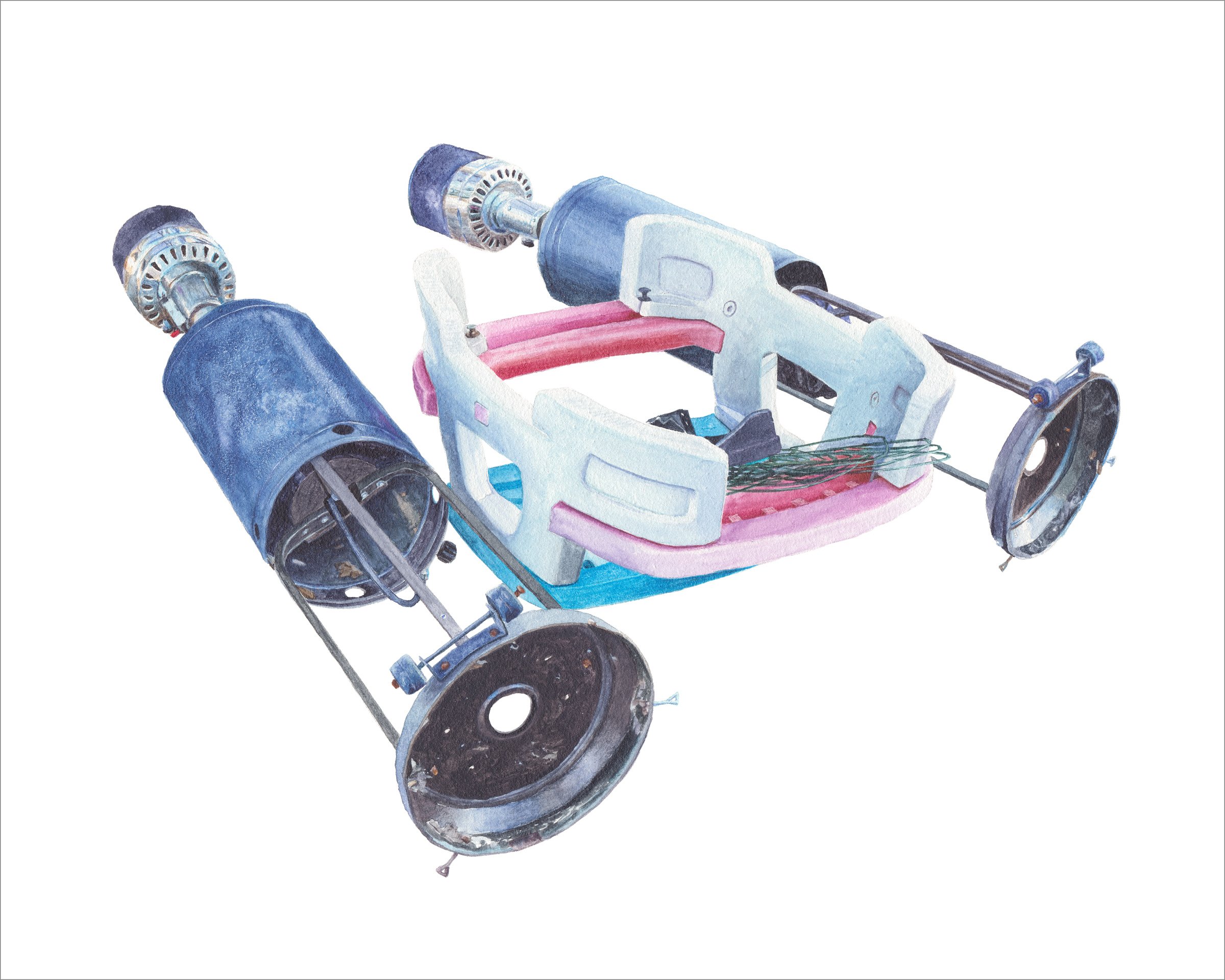 Discard Pile 59, 2018   10" x 8", acrylic on watercolor board white frame $500