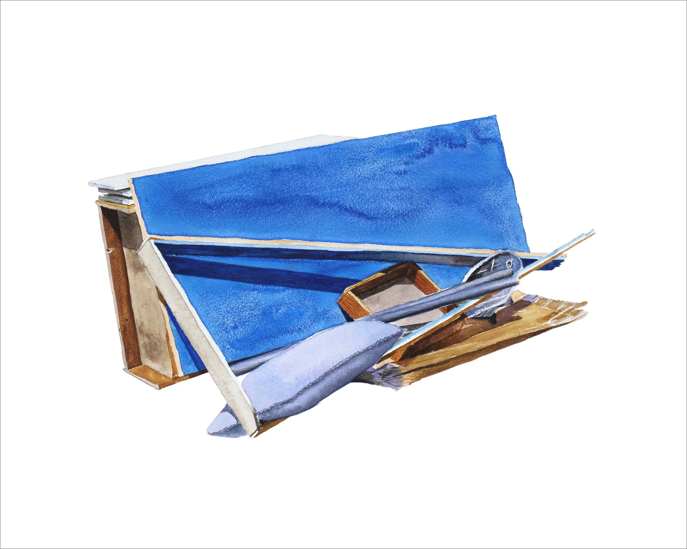 Discard Pile 32, 2014   10" x 8", acrylic on watercolor board white frame $500