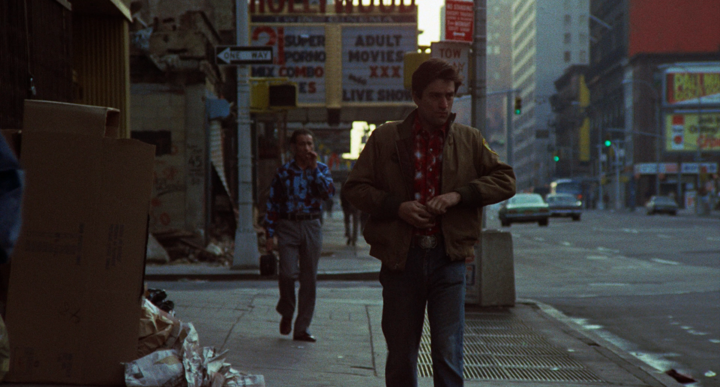 Still image from “Taxi Driver” (1976), directed by Martin Scorsese, photographed by Michael Chapman.