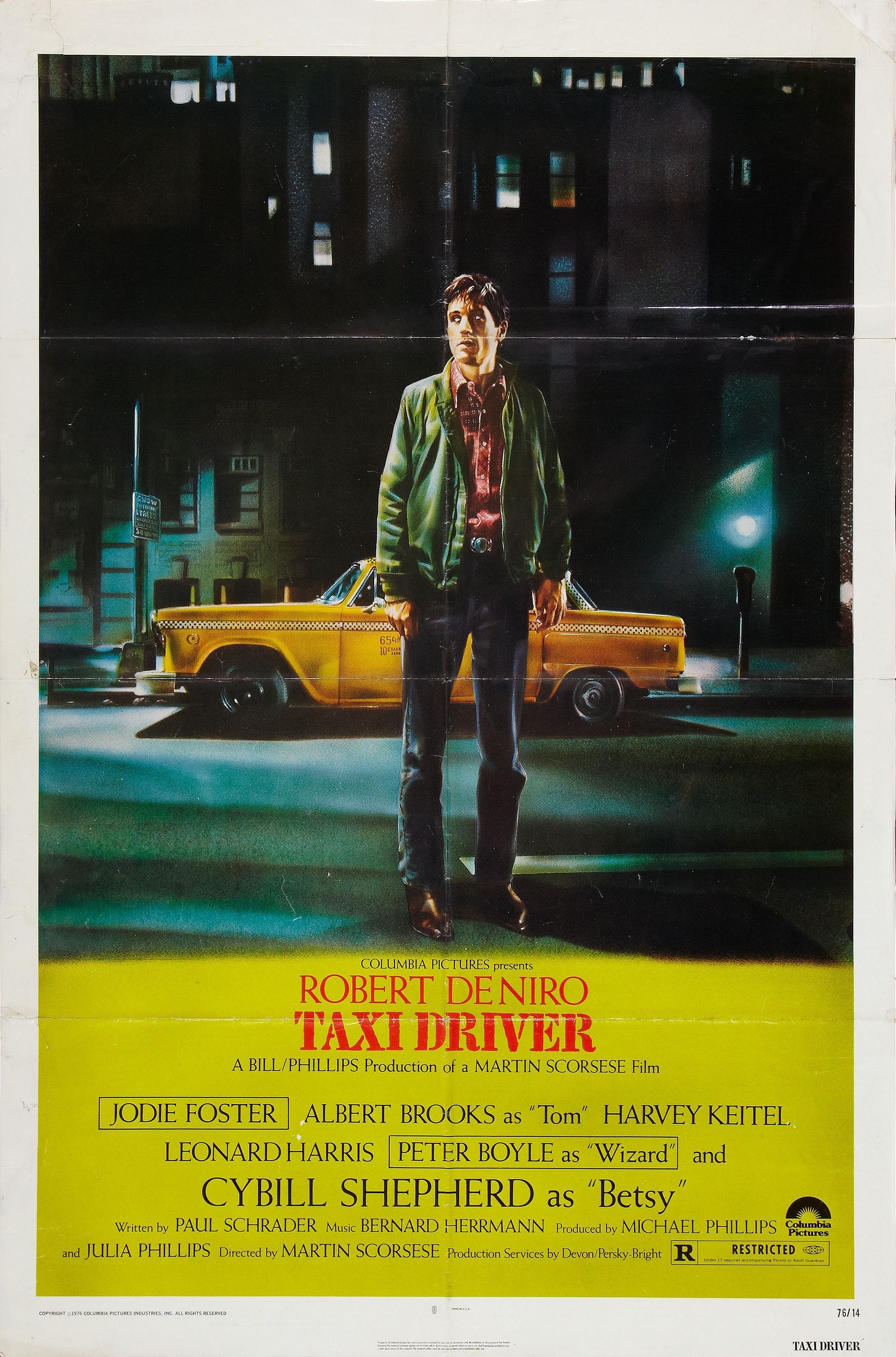 Original theatrical poster for "Taxi Driver" (1976).