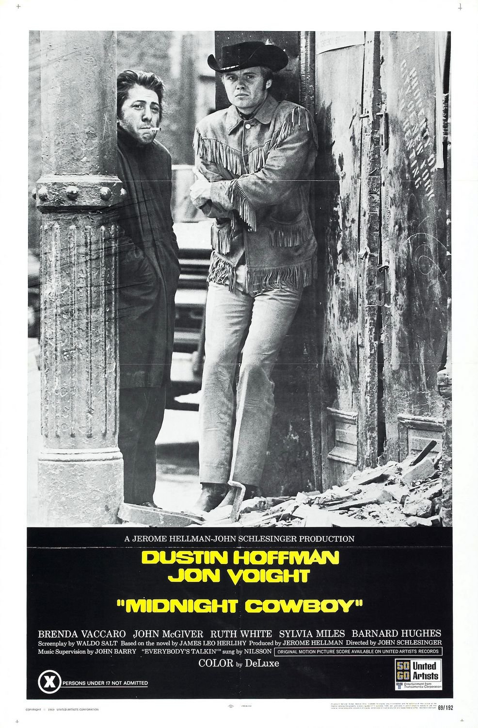 Original theatrical poster for "Midnight Cowboy" (1969).