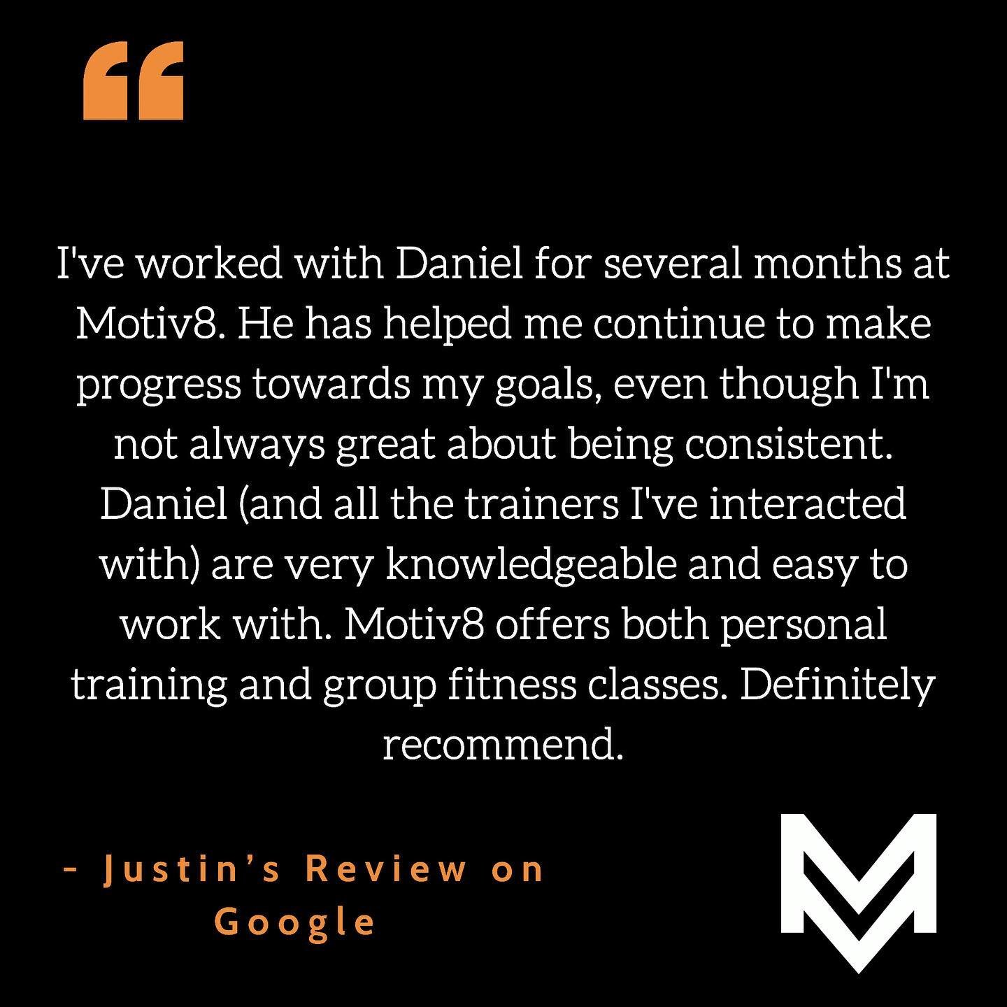 Here&rsquo;s another ⭐️⭐️⭐️⭐️⭐️ Google Review from our client Justin who works with our trainer @dburg_ 

Thank you to Justin and all of our clients who have left us a review! We greatly appreciate it! 🙏🙏

If you have worked with one of our trainer