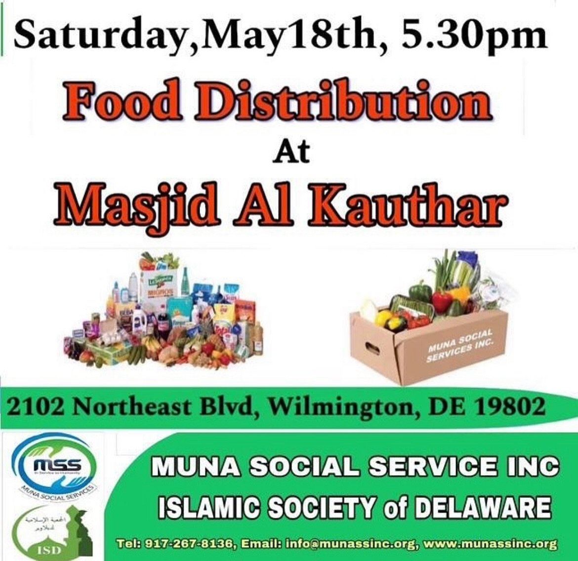 MUNA is coming to Wilmington! Come by the masjid Al kauthar for some fruits and vegetables. 

#freefoodforall #wilmingtondelaware