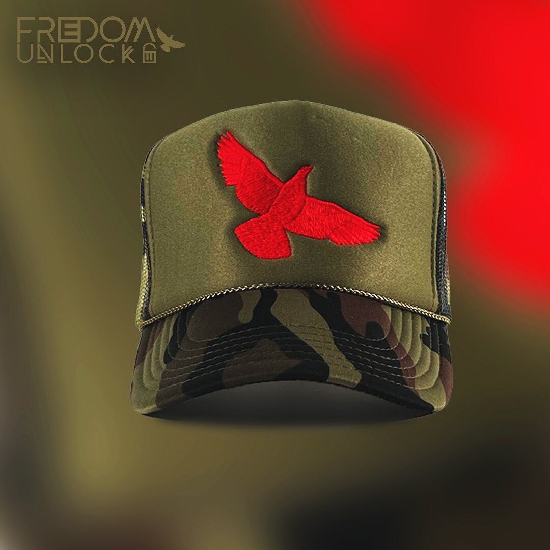 Red Freedom Bird Trucker Cap 
#trucker #cap #camo 
#freedomunlocked #frdmunlkd