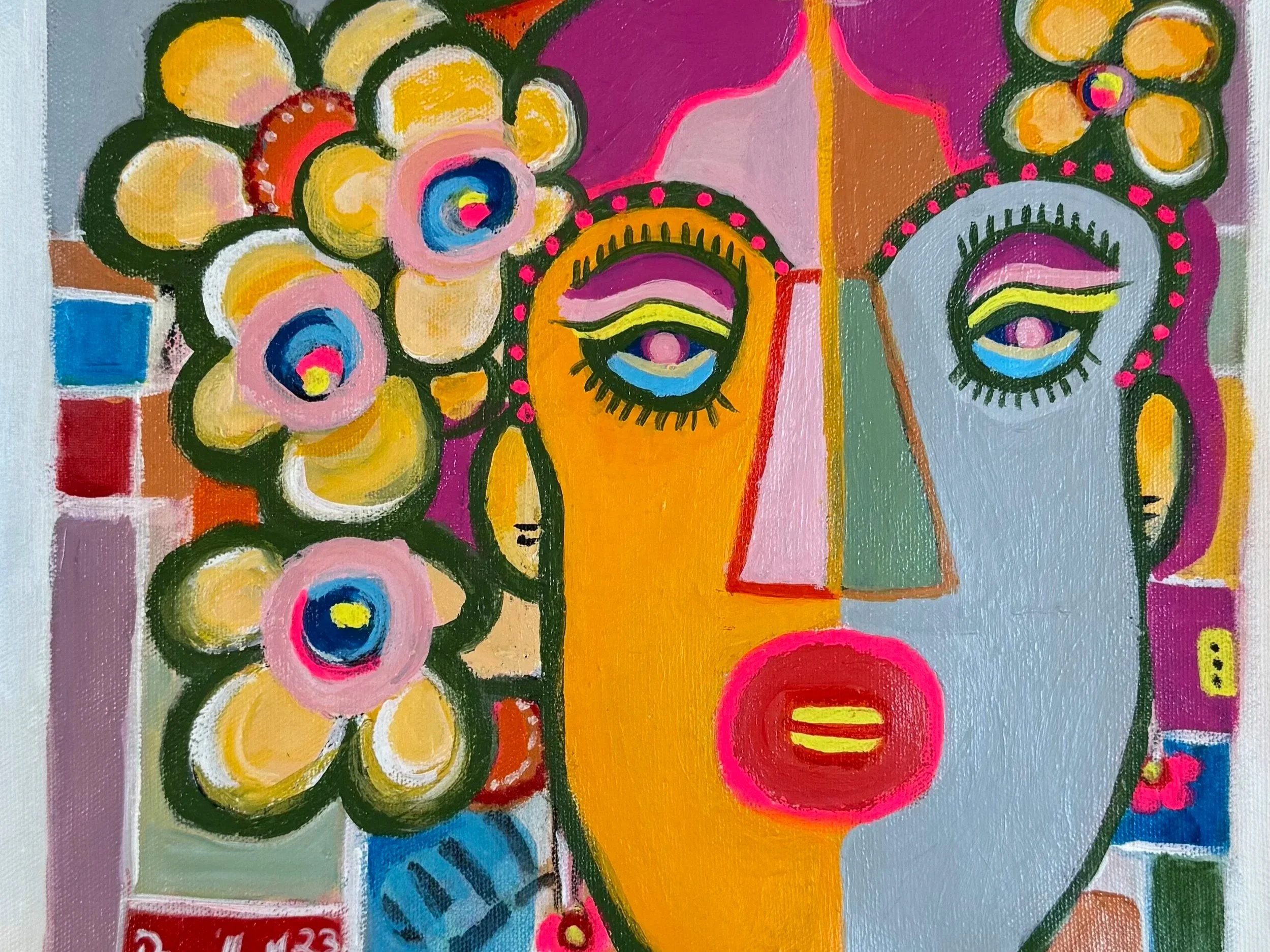 Lady in Floral - 12 x 11
