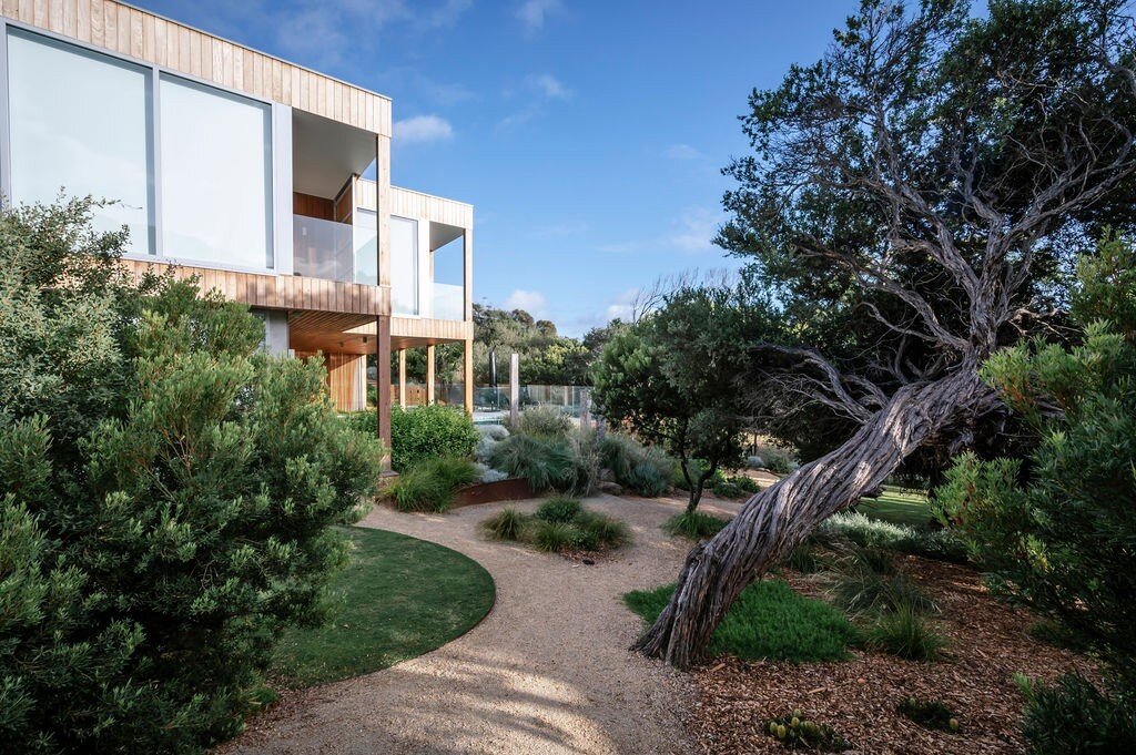 Follow this garden path to enjoy the considered combination of new planting and existing established trees. 🌳⁠
⁠
Garden design @juliecrowedesign⁠
📸 @janisalwayshashercamera