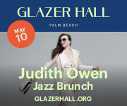 The Jazziest Mother’s Day Brunch in Palm Beach – Glazer Hall with Judith Owen, May 10, 2026. #JazzBluesFlorida