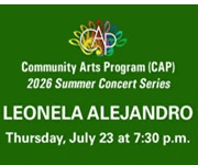 Community Arts Program (CAP) of Coral Gables Presents Guitarist Leonela Alejandro July 23, 2026. #JazzBluesFlorida