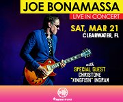 GRAMMY® award-nominated blues-rock guitar icon Joe Bonamassa returns to The BayCare Sound in Downtown Clearwater! Special guest Christone 'Kingfish' Ingram will open the show. #JazzBluesFlorida