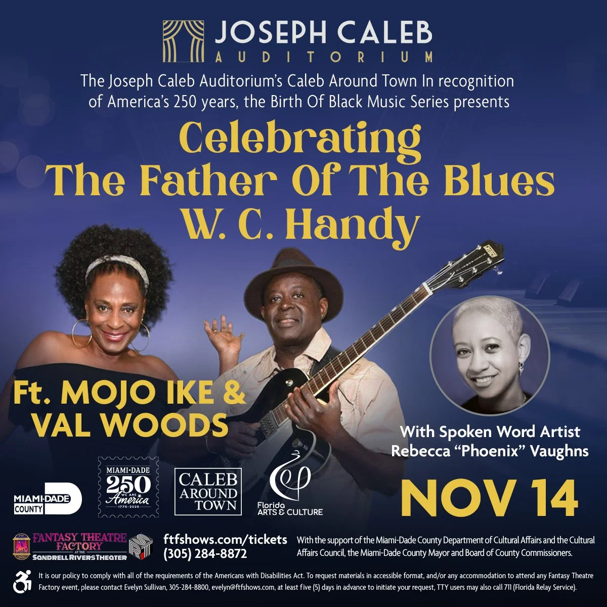 Miami’s Mojo Ike and Val Woods Celebrate W. C. Handy with Blues and Spoken Word – November 14, 2026