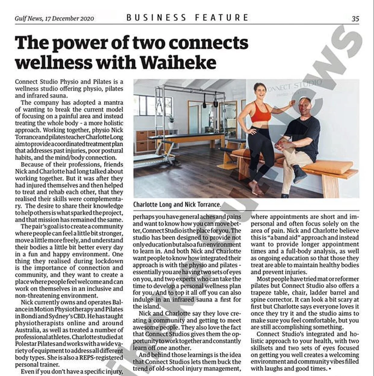 Thank you Gulf News for the incredible business feature on Connect Studio - &amp; a very special shout out to our welcoming community for all the support over the past few weeks. 
We couldn&rsquo;t be more grateful 🙏🏻 
The studio will be closed fro