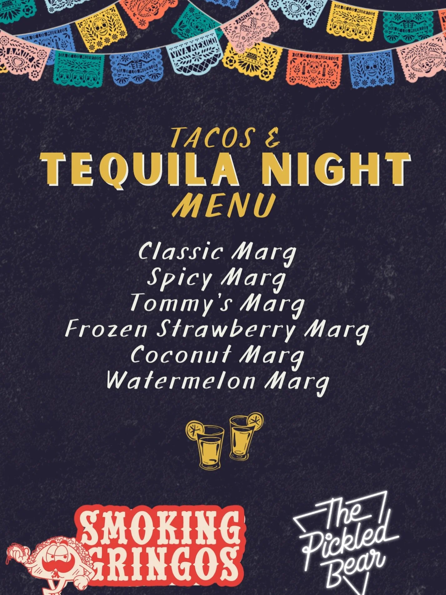 Who&rsquo;s excited for our taco and tequila night tomorrow? Check out the margarita menu! Who&rsquo;s joining us?